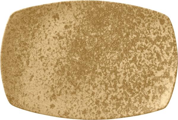 Bauscher, Sandstone Dark Yellow - Platte rechteckig coup, 14 x 9 cm